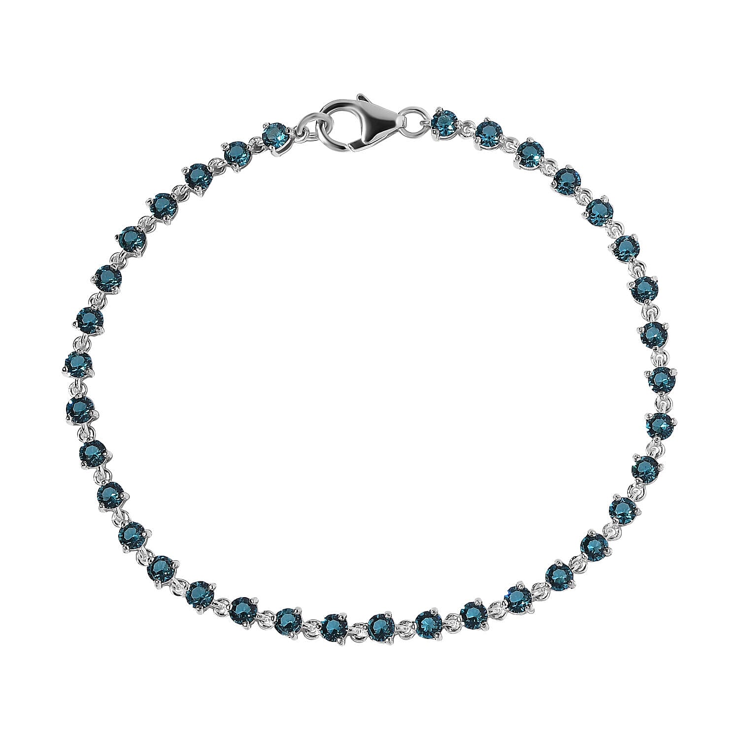 Close Out- Indicolite Crystal Bracelet (Size - 7.5) in Sterling Silver 2.76 Ct