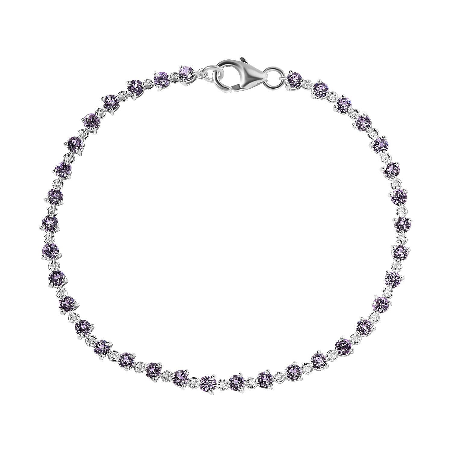 Close Out - Violet Austrian Crystal Bracelet (Size - 7.5) in Sterling Silver