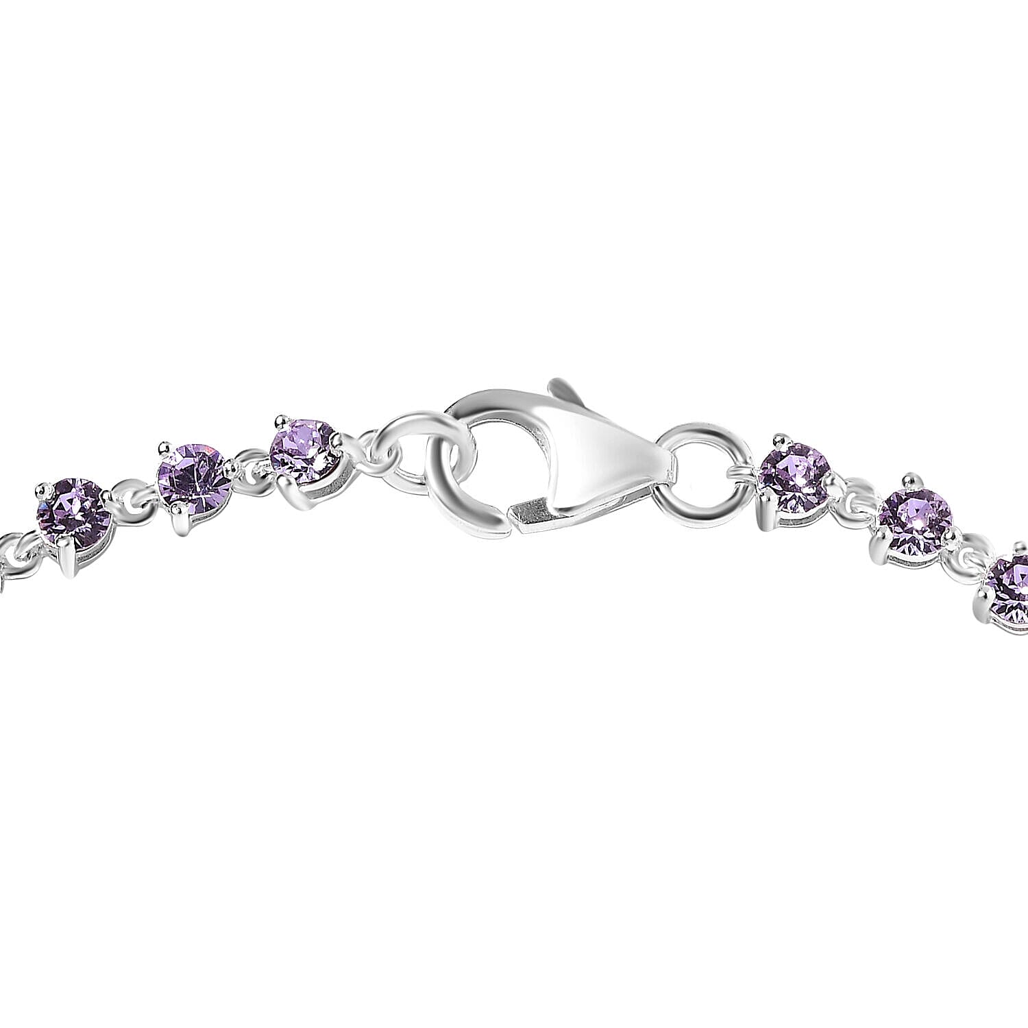 Close Out - Violet Austrian Crystal Bracelet (Size - 7.5) in Sterling Silver