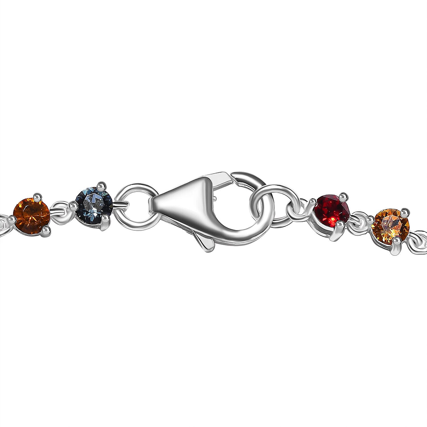 Close Out - Multi Austrian Crystal Bracelet (Size - 7.5) in Sterling Silver