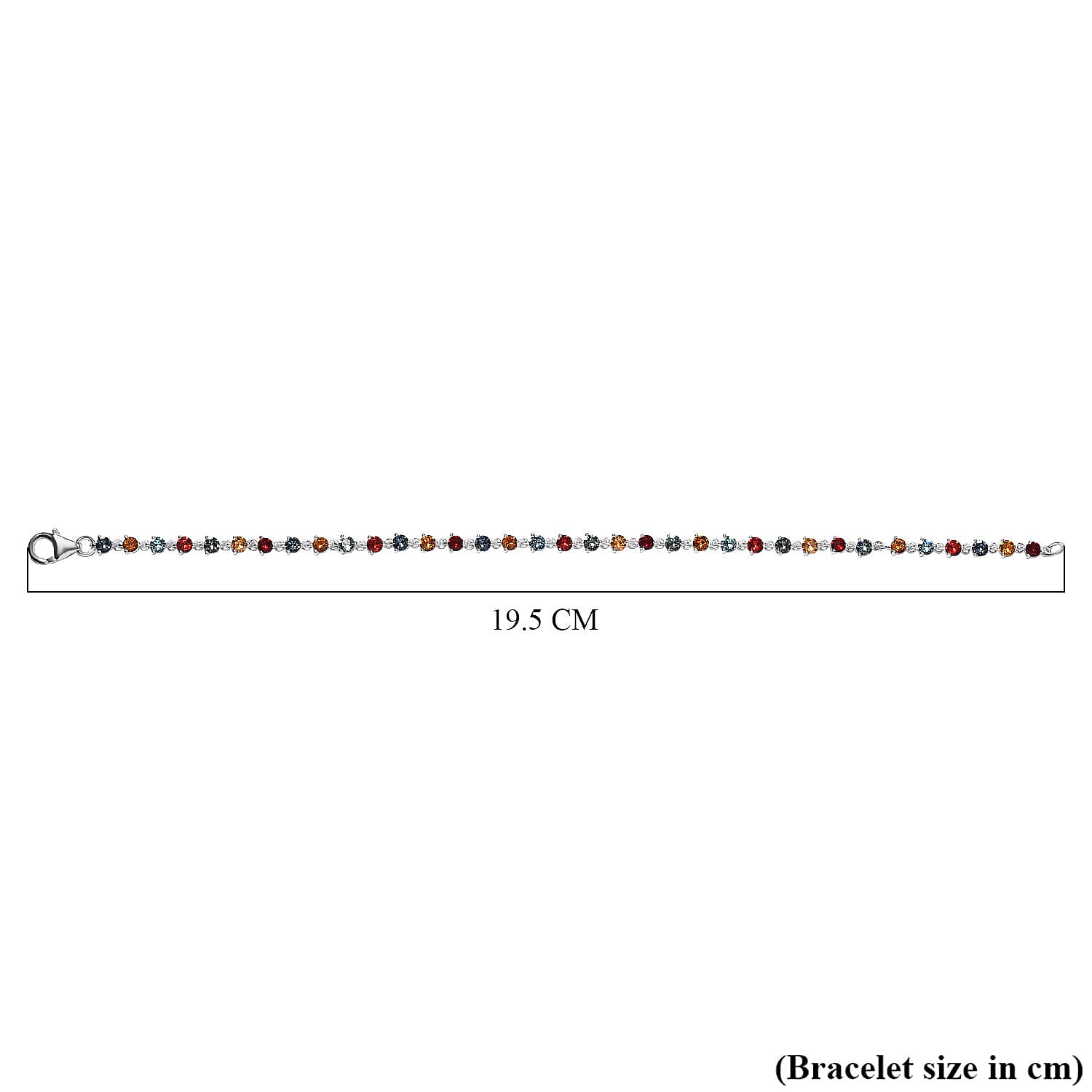 Close Out - Multi Austrian Crystal Bracelet (Size - 7.5) in Sterling Silver