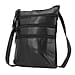 100% Genuine Leather Crossbody Bag (Size 28x25x1 cm) - Black