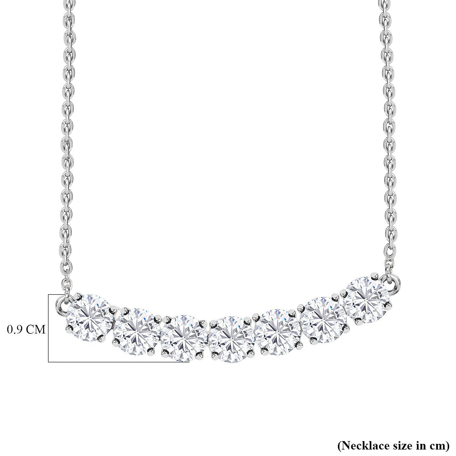 NY Closeout - Cubic Zirconia Diamond Sterling Silver Pendant With Chain (Size - 20) 10.09 Ct