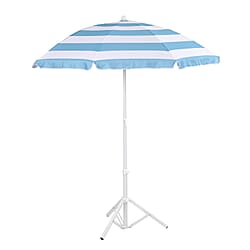 Stripe Patterned Adjustable Beach Umbrella with Carry Bag (Size 170 cm) - Blue & White