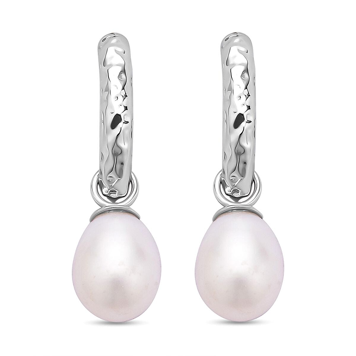 Fresh Water Pearl Drop Earrings in Sterling Silver