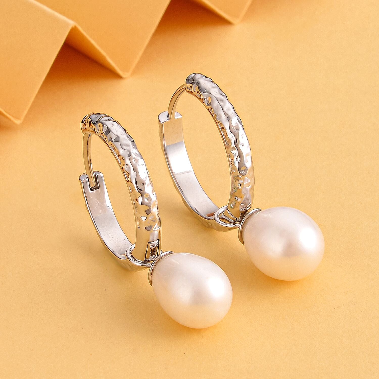 Fresh Water Pearl Drop Earrings in Sterling Silver