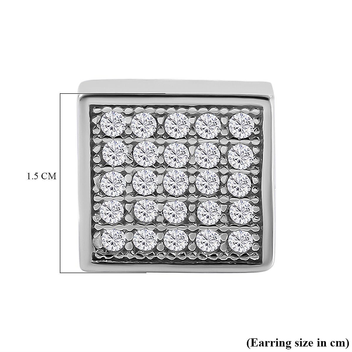 NY Close Out- CZ Earrings in Rhodium Overlay Sterling Silver