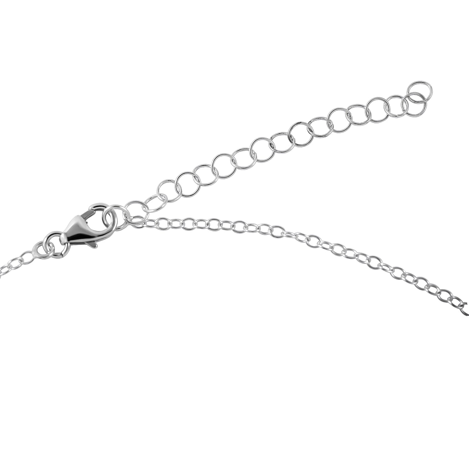 African Ruby Necklace (Size 19-2) in Rhodium Overlay Sterling Silver 10.75 Ct, Silver Wt. 7.56 Gms