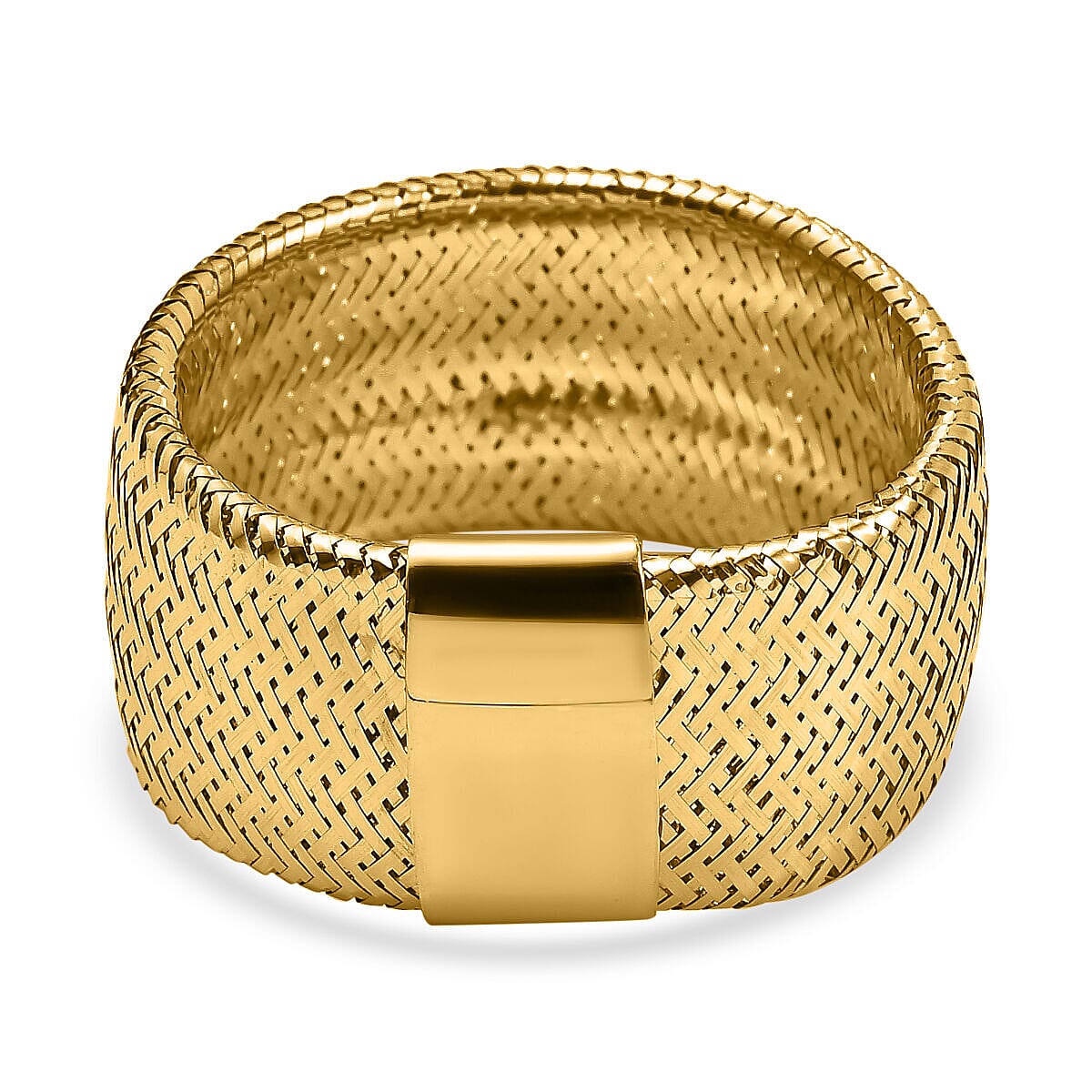 Maestro Collection - 9K Yellow Gold Stretchable Mesh Ring (Size Large) Size M - Z
