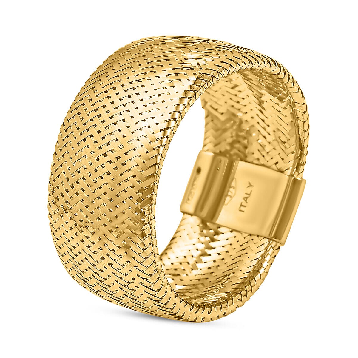Maestro Collection - 9K Yellow Gold Stretchable Mesh Ring (Size Medium) Size M - Z