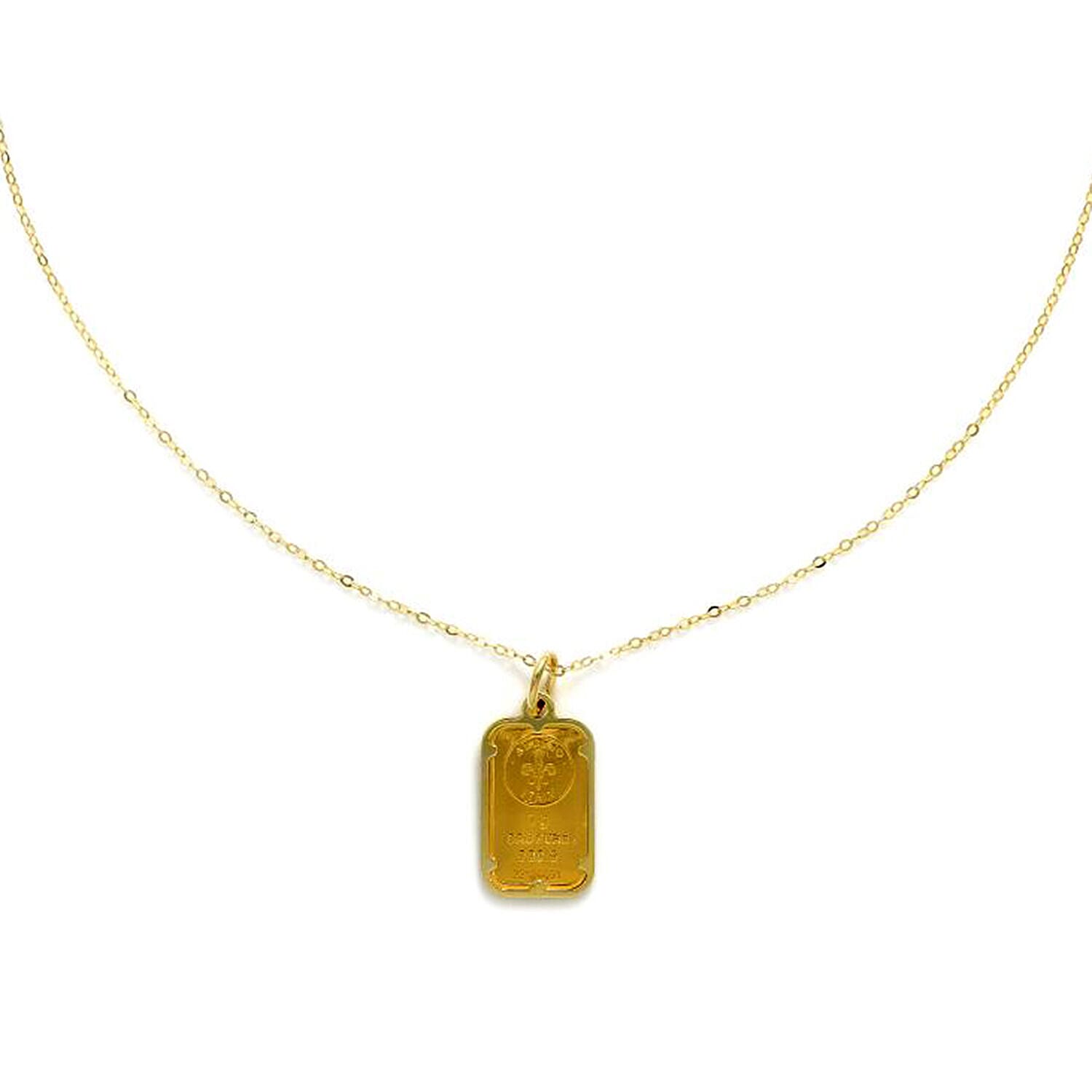 Maestro Collection - 24K Yellow Gold Pendant with 9K Yellow Gold Chain (Size 20)