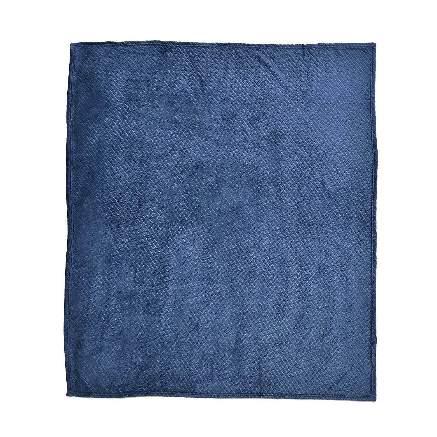 Embossed Flannel Blanket (Size 160x130 cm) - Navy