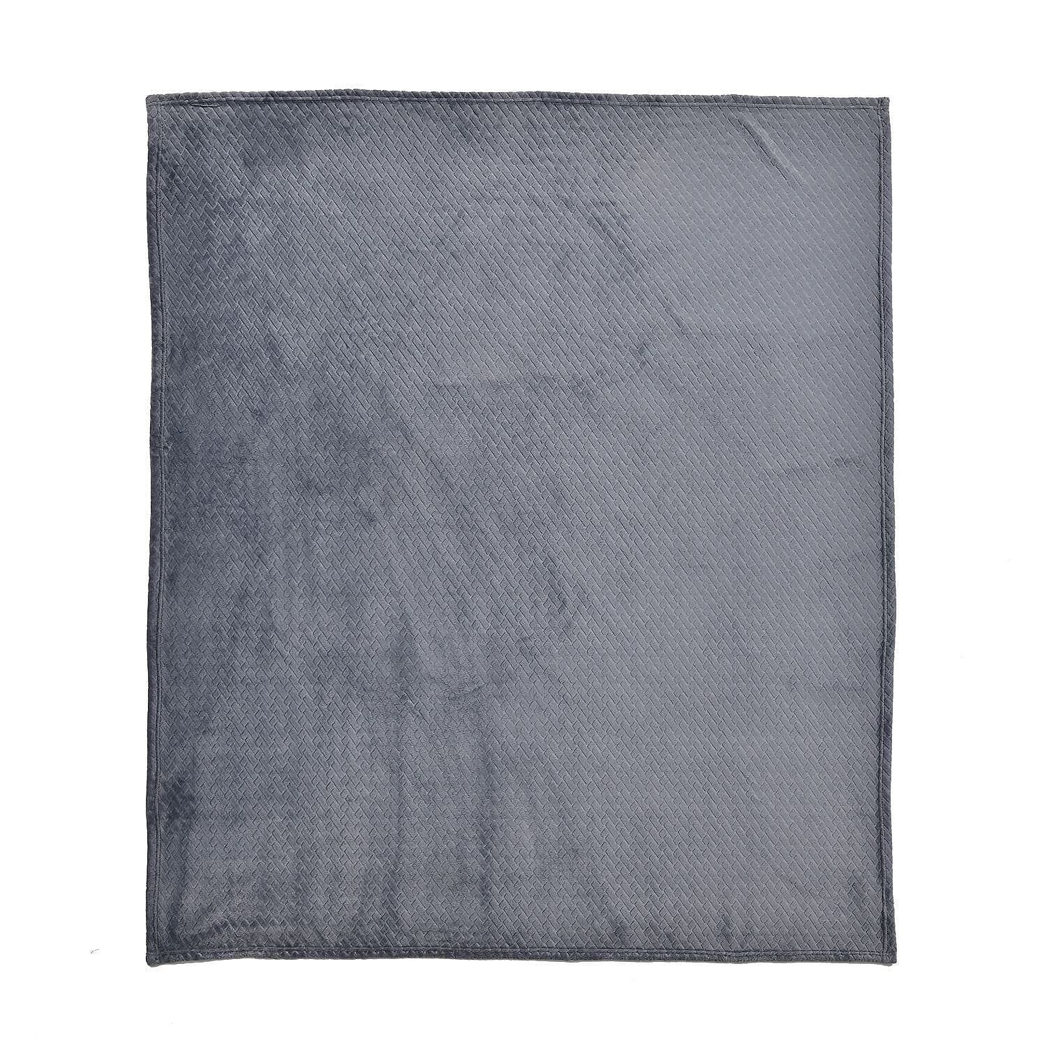 Embossed Flannel Blanket (Size 160x130 Cm) - Grey