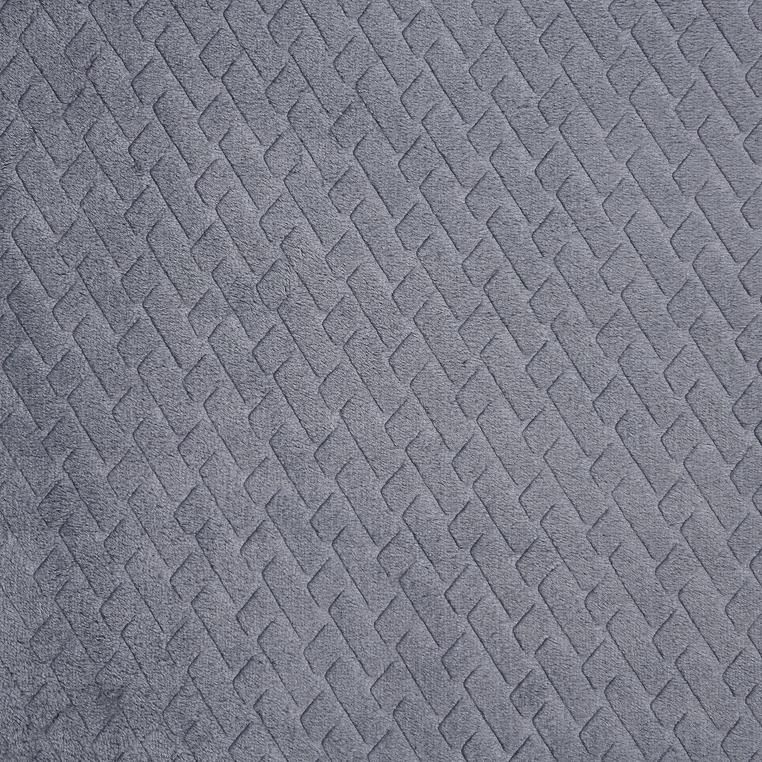 Embossed Flannel Blanket (Size 160x130 Cm) - Grey
