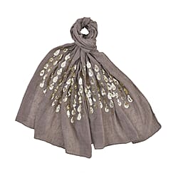 Stylish Sequin Water Drop Pattern Scarf (Size 180x68 ) - Black