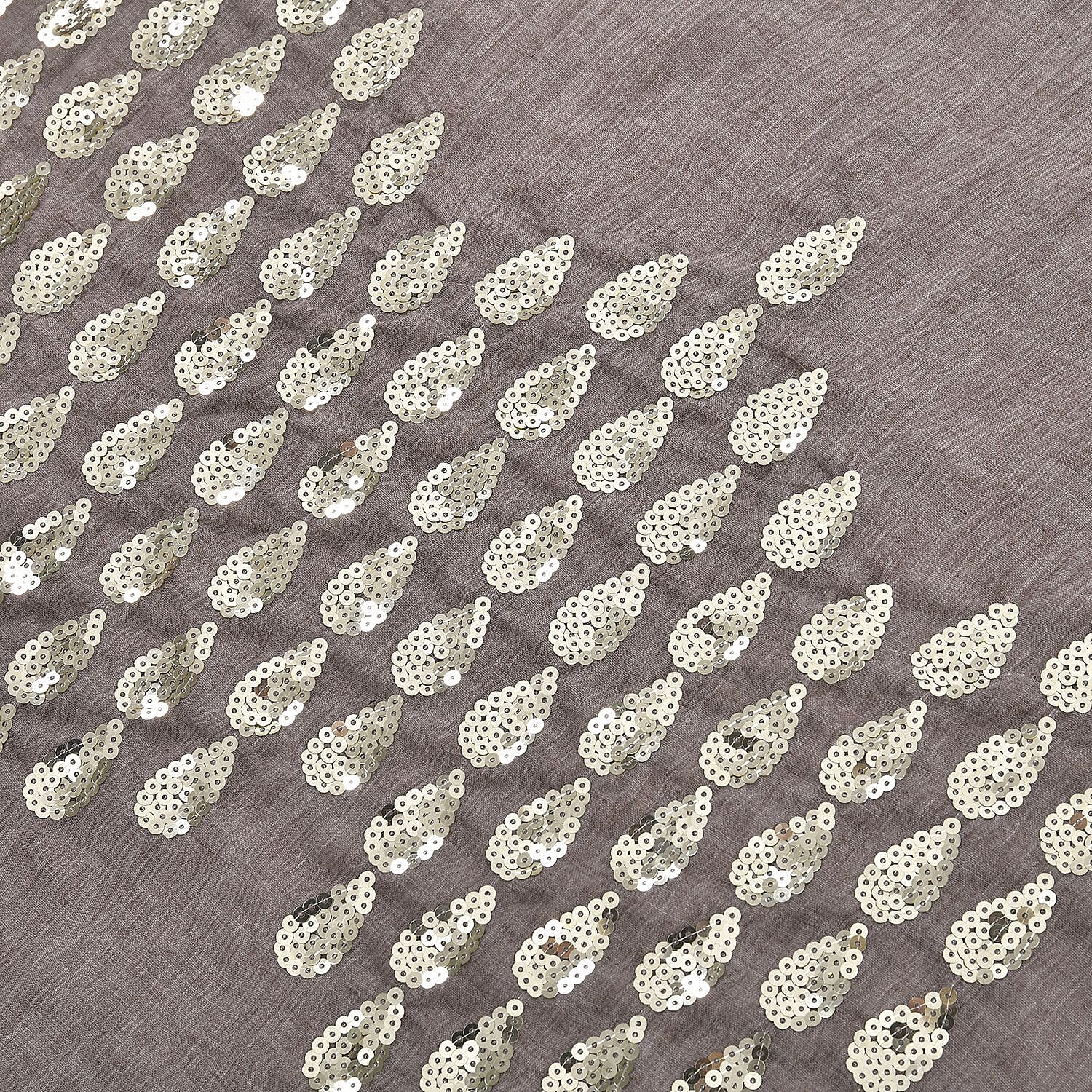 Stylish Sequin Water Drop Pattern Scarf (Size 180x68) - Coffee