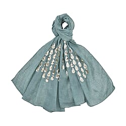 Stylish Sequin Water Drop Pattern Scarf (Size 180x68 ) - Black