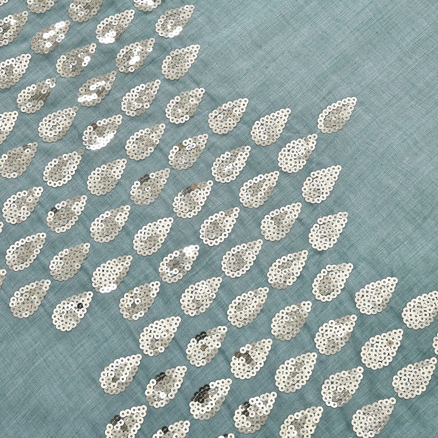 Stylish Sequin Water Drop Pattern Scarf (Size 180x68) - Green