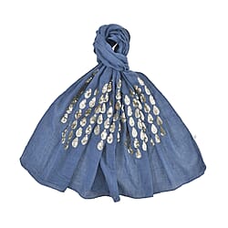 Stylish Sequin Water Drop Pattern Scarf (Size 180x68 ) - Black