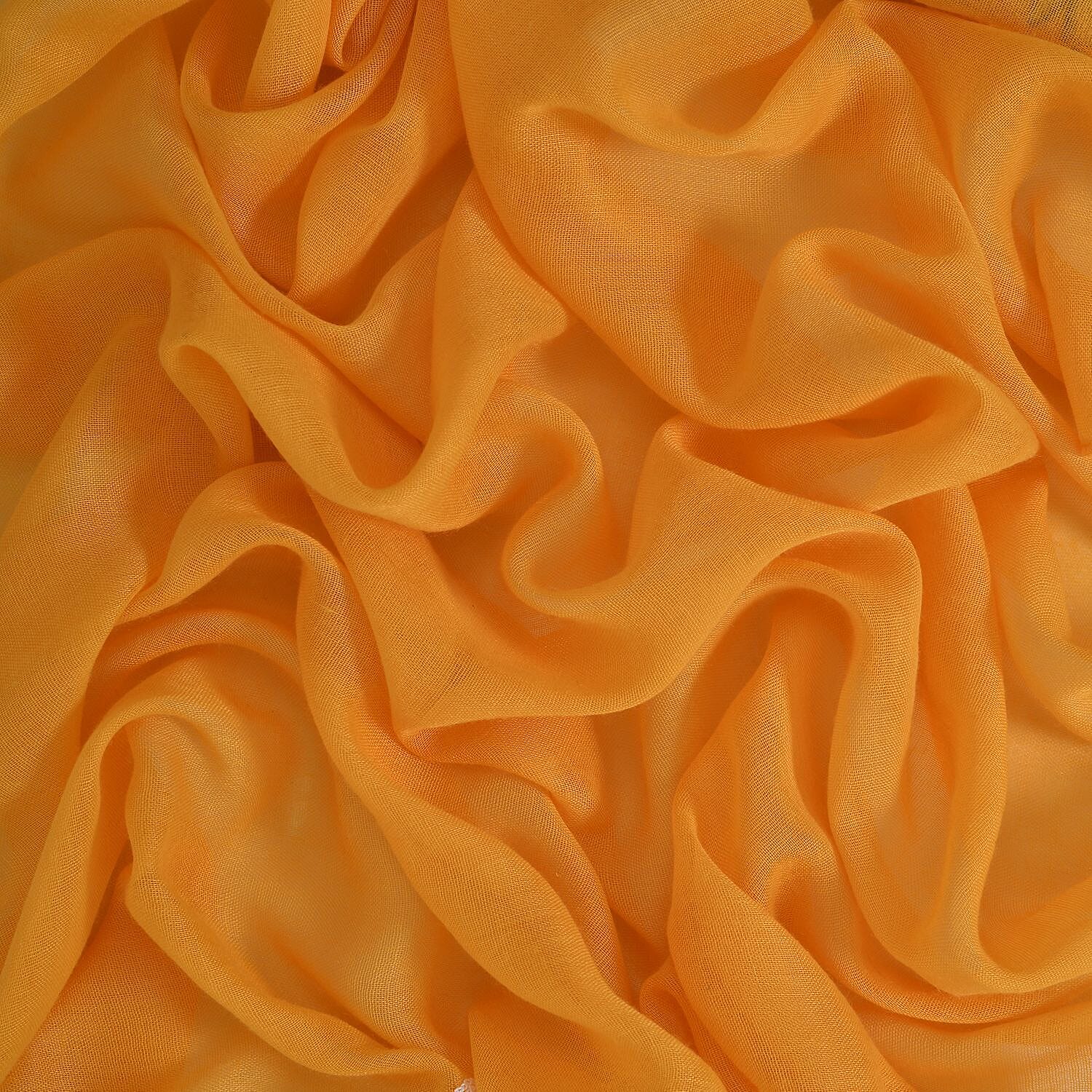 Floral Pattern Embroidered Daisy Scarf (Size 180x68 cm) - Yellow - Teal