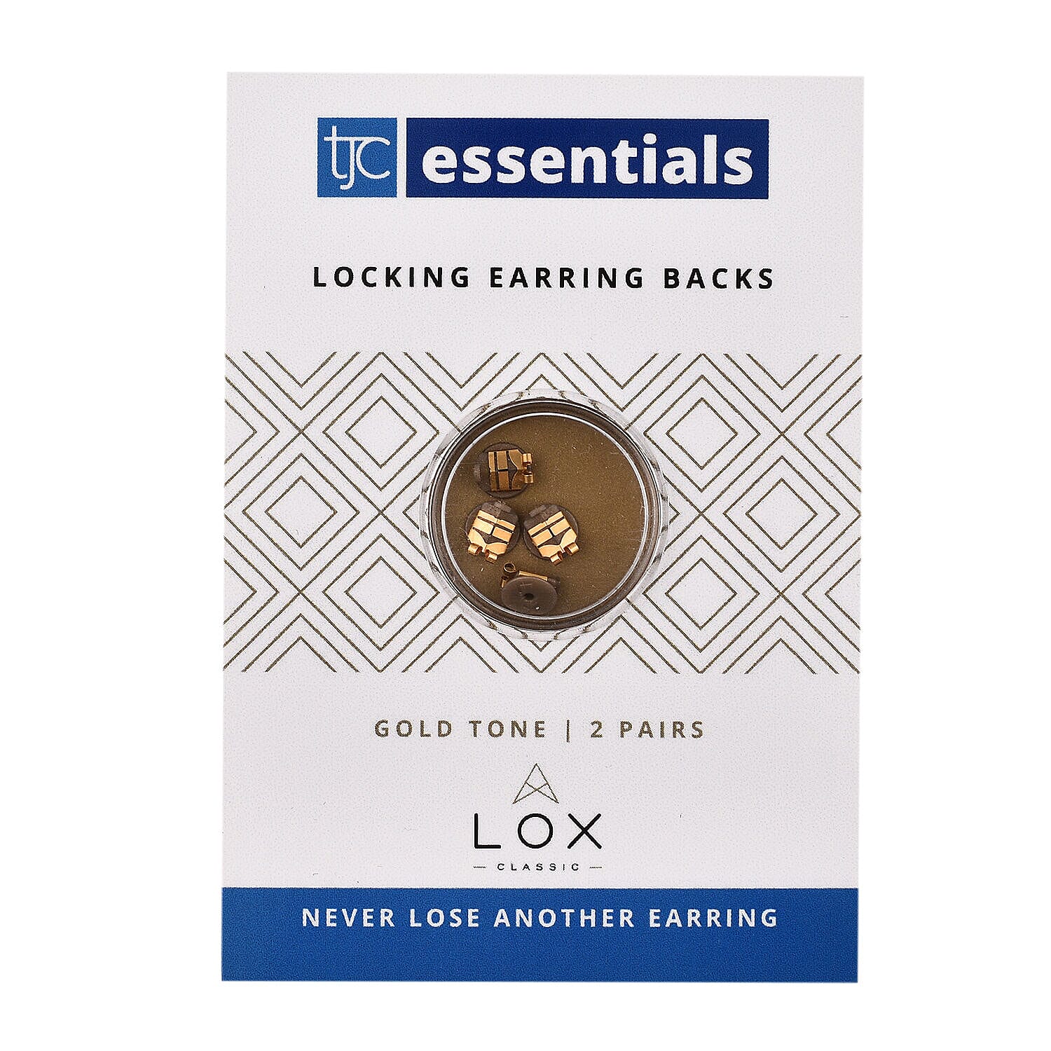 2 Pairs LOX Extra Secure Hypoallergenic Earring Back Locks - Gold Tone