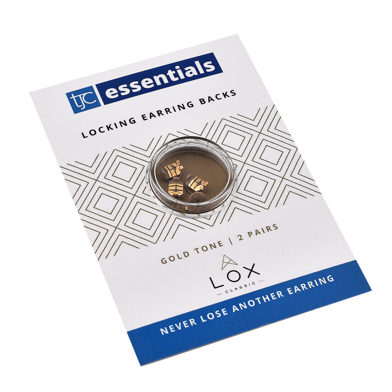 2 Pairs LOX Extra Secure Hypoallergenic Earring Back Locks - Gold Tone