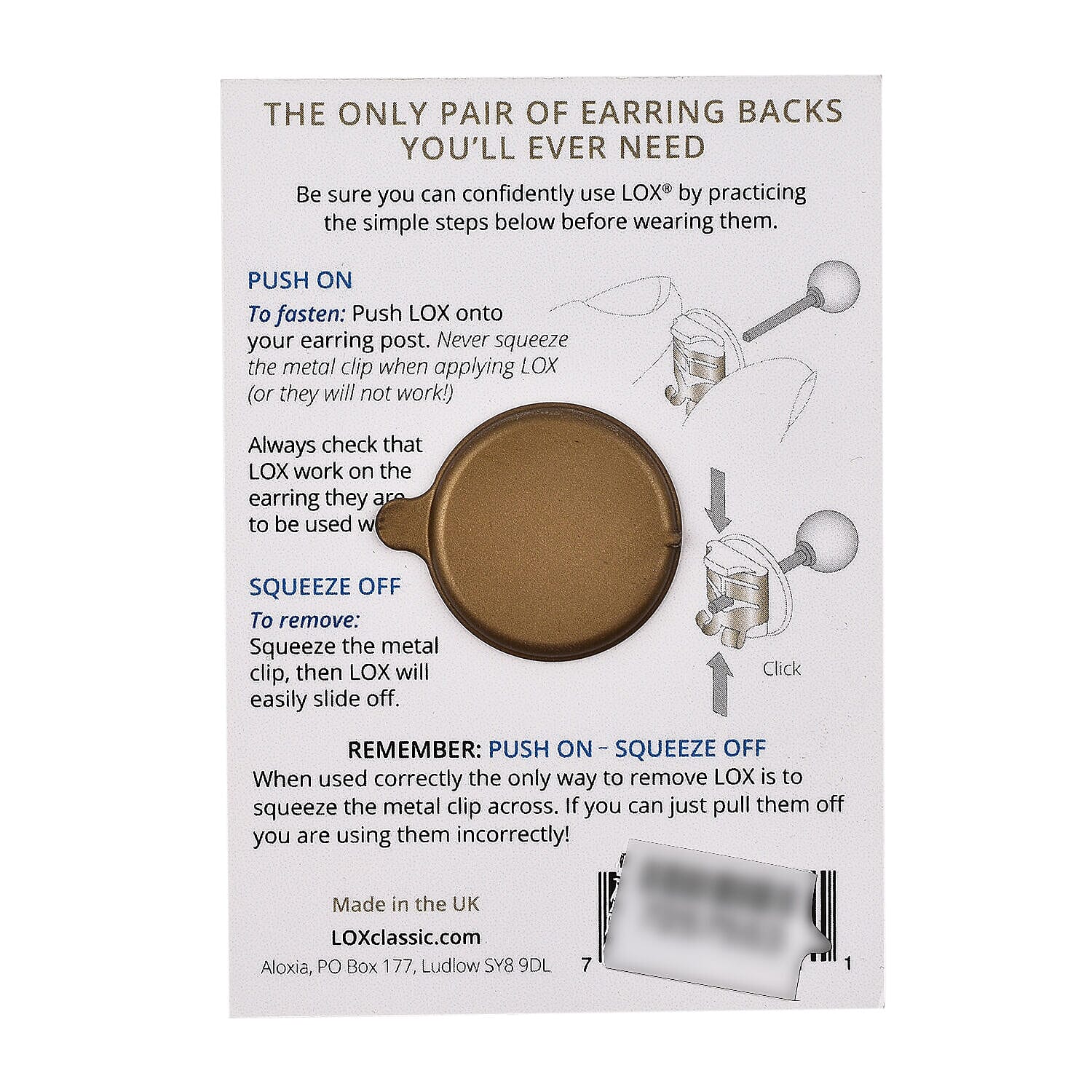 2 Pairs LOX Extra Secure Hypoallergenic Earring Back Locks - Gold Tone