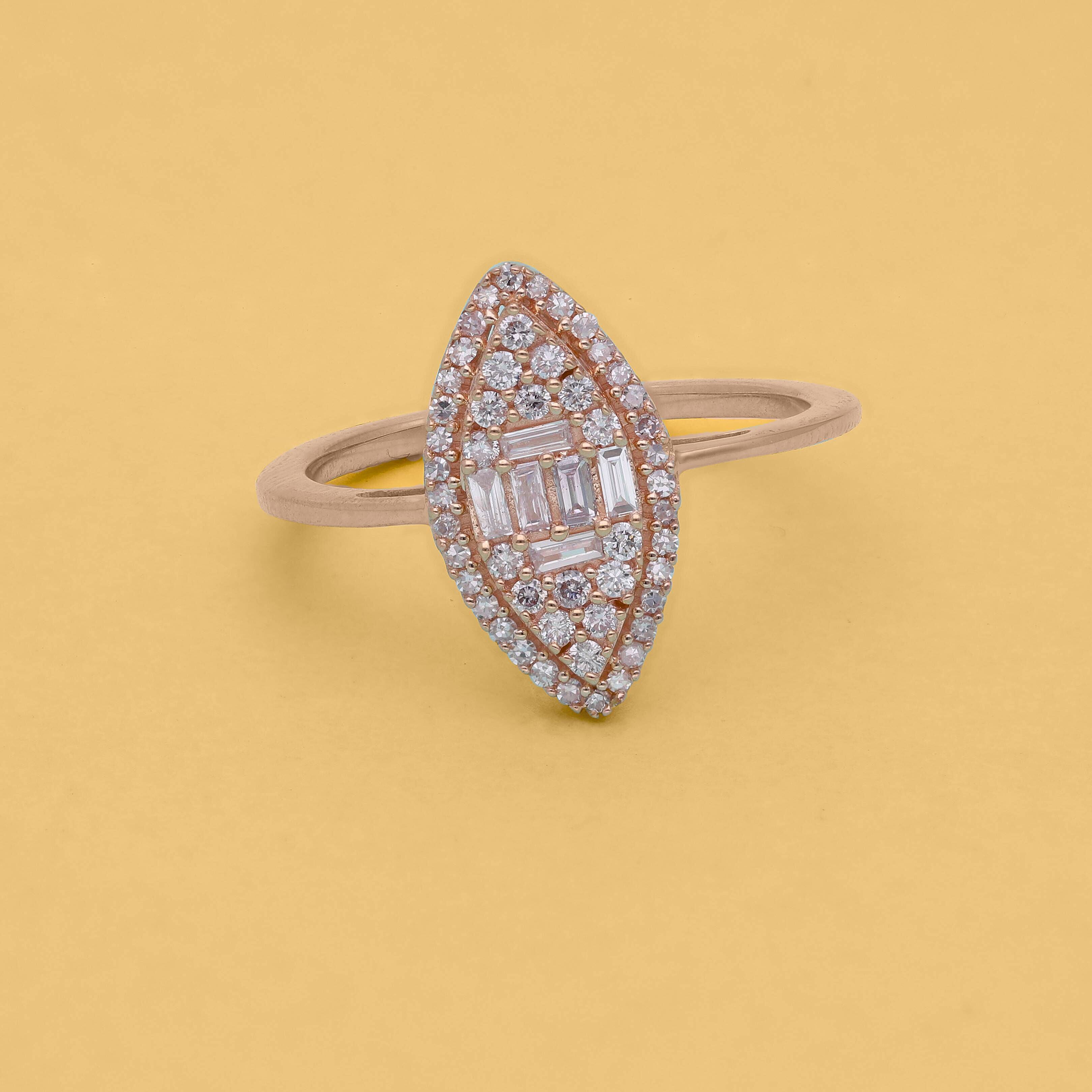 9K Rose Gold SGL Certified Natural Pink Diamond Ring 0.50 Ct.