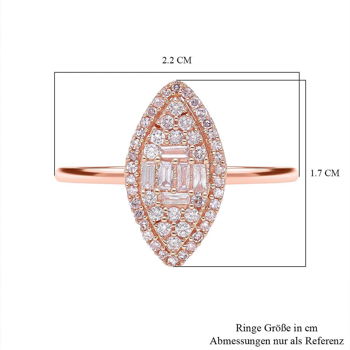 9K Rose Gold SGL Certified Natural Pink Diamond Ring 0.50 Ct.