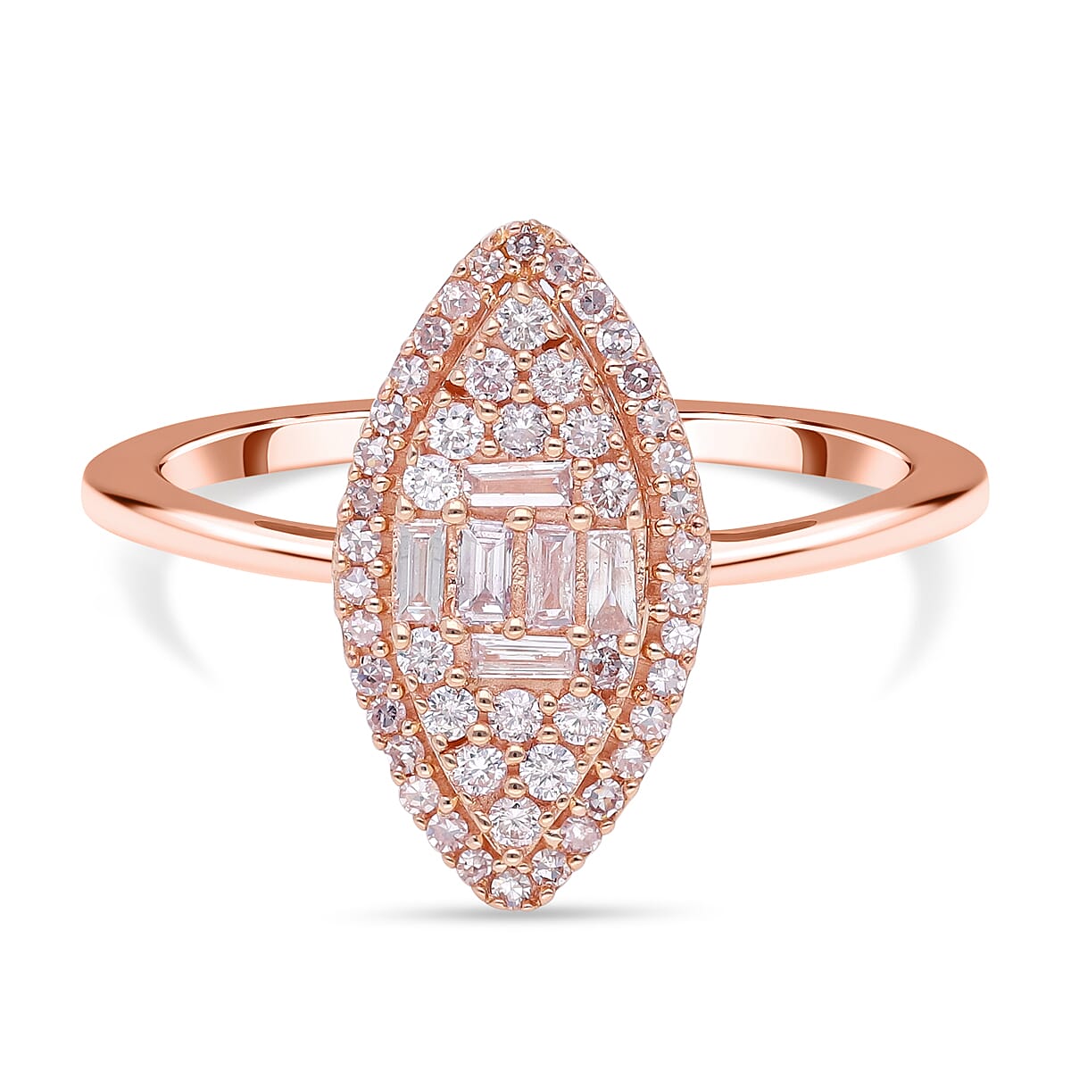 9K Rose Gold SGL Certified Natural Pink Diamond Ring 0.50 Ct.