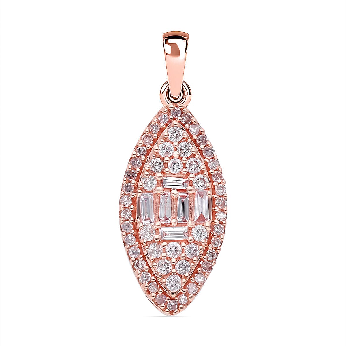 9K Rose Gold Certified Natural Pink Diamond Pendant 0.50 Ct. 7257635 TJC