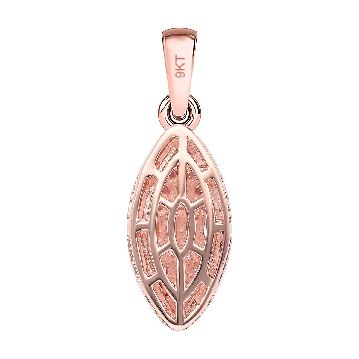 9K Rose Gold Certified Natural Pink Diamond Pendant 0.50 Ct.