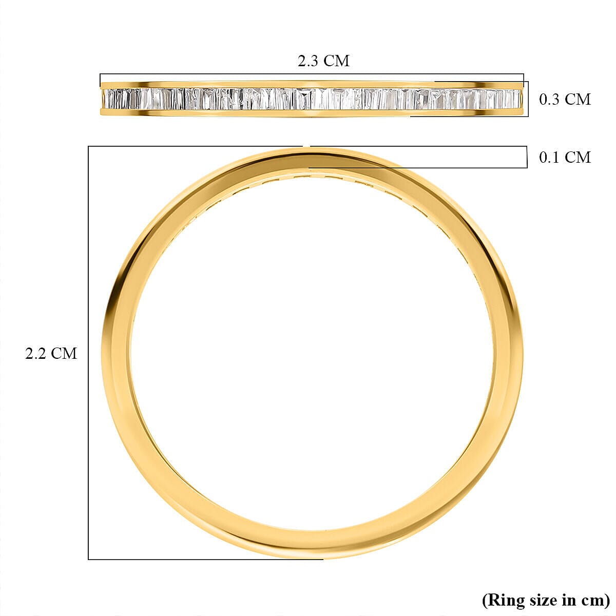 14K Yellow Gold SGL White Diamond (I1-I2 -G-H) Ring 0.50 Ct