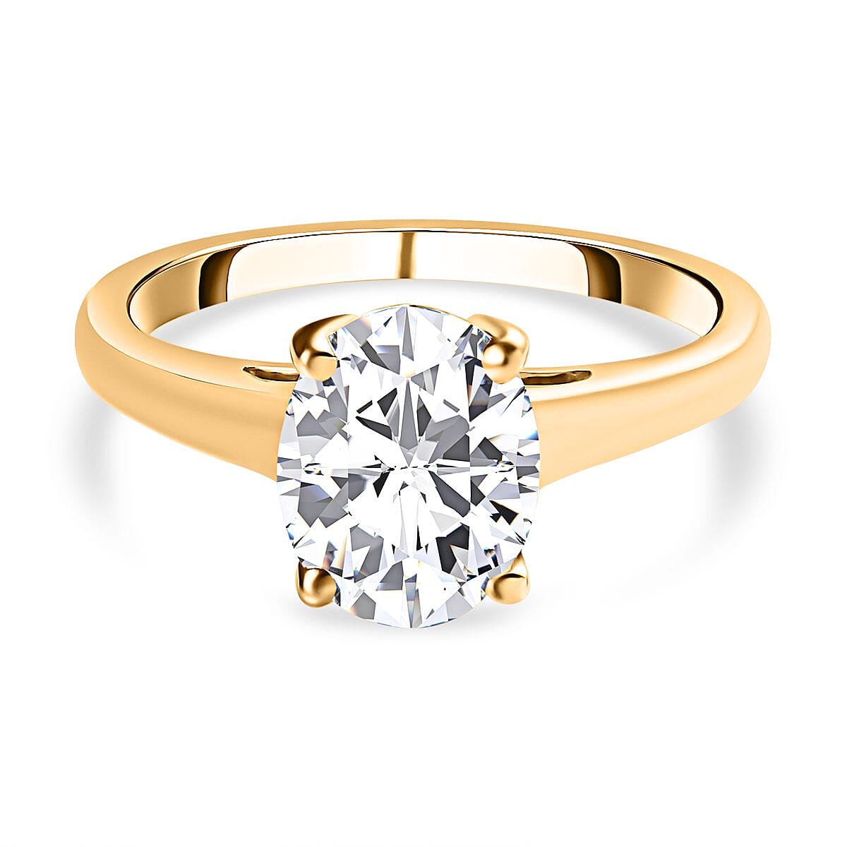 9K Yellow Gold Moissanite Ring 1.97 Ct.