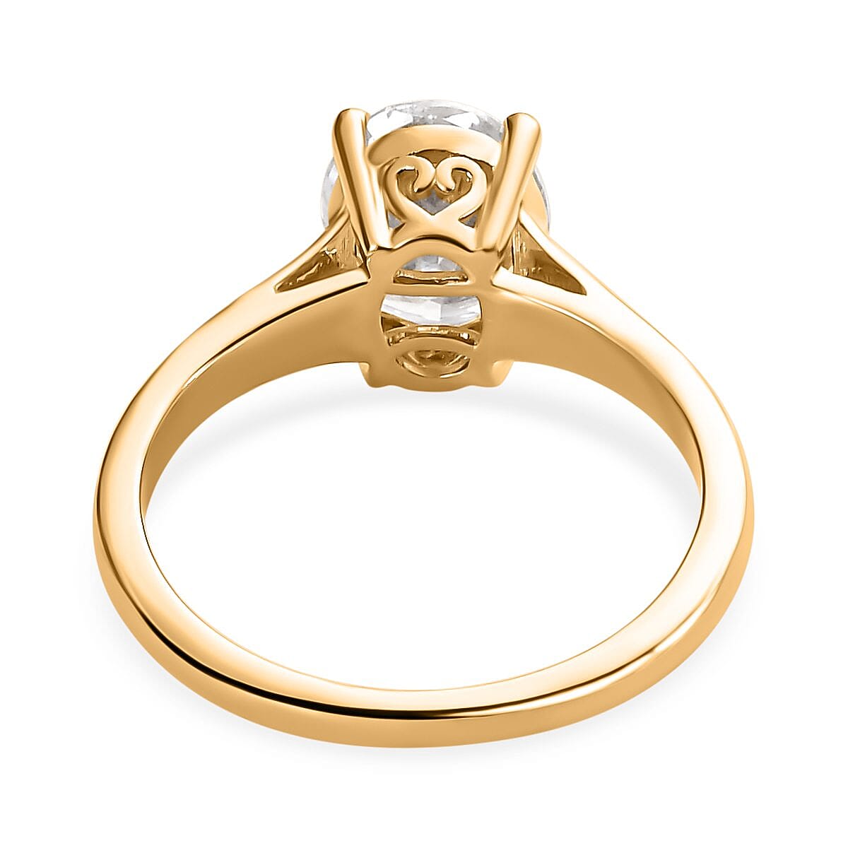 9K Yellow Gold Moissanite Ring 1.97 Ct.