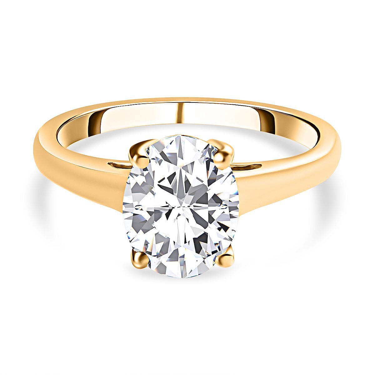 9K Yellow Gold Moissanite Ring 1.97 Ct.