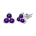 9K White Gold AA Moroccan Amethyst Cluster Earring(With Push Back) 0.64 ct, Gold Wt. 0.83 Gms.