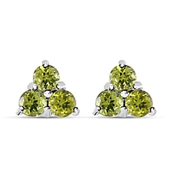 9K White Gold AA Hebei Peridot Earrings (With Push Back)