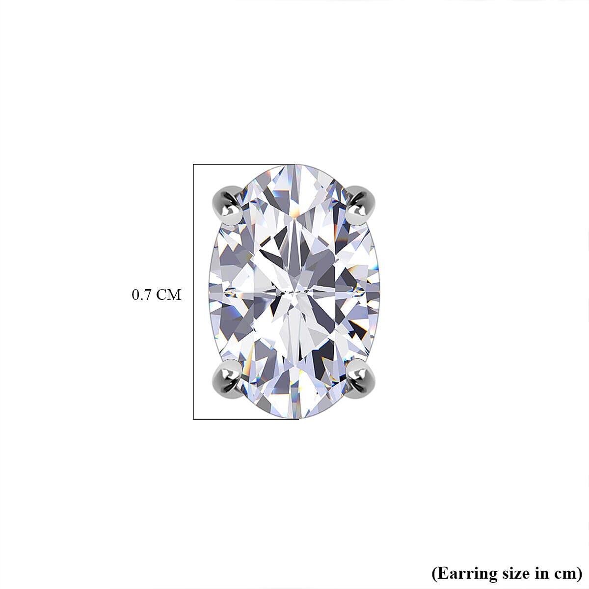 Moissanite Earrings (With Push Back) in Platinum Overlay Sterling Silver