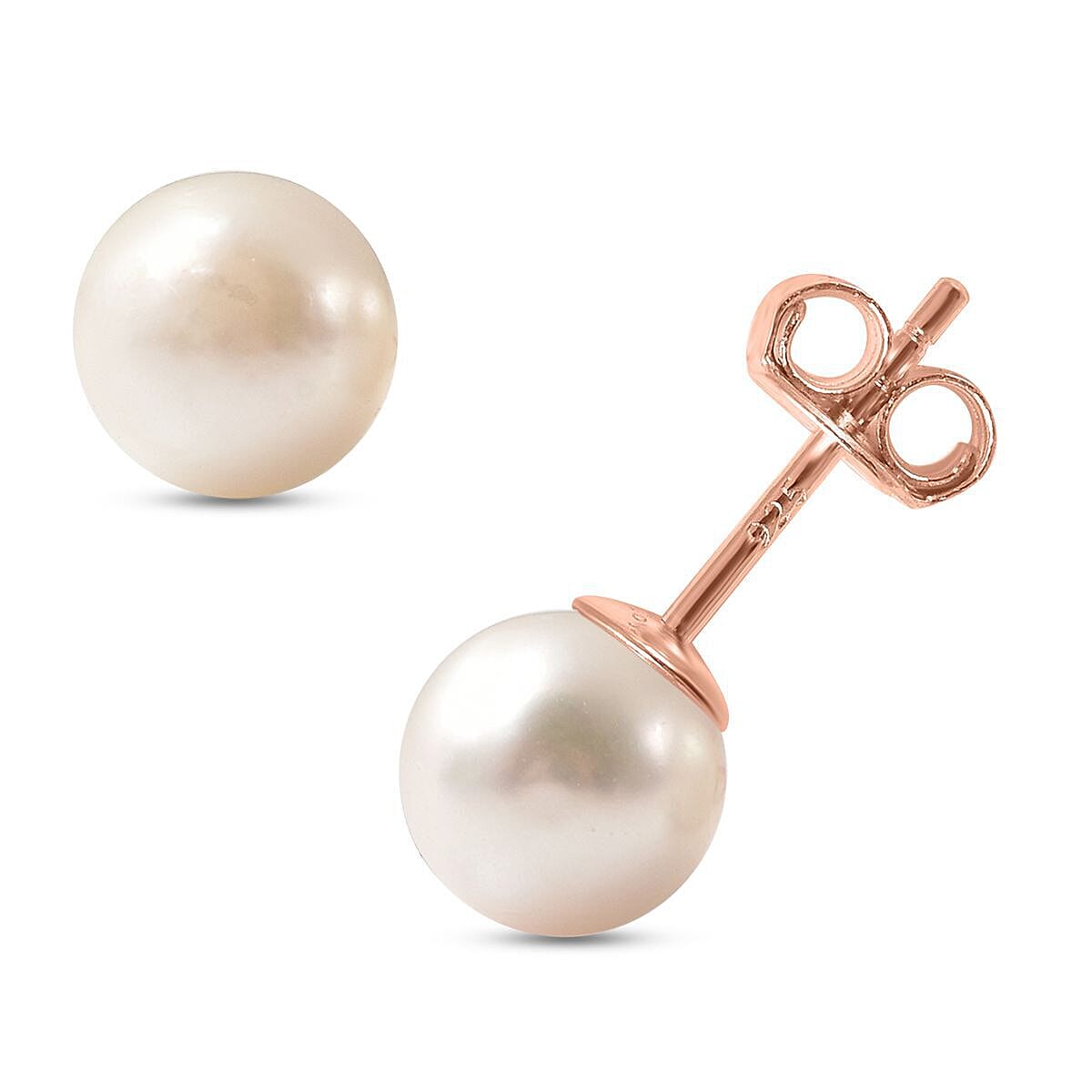 White Cultured Japanese Akoya Pearl 14k Yellow Gold Stud Earrings  MPL078   JTVcom