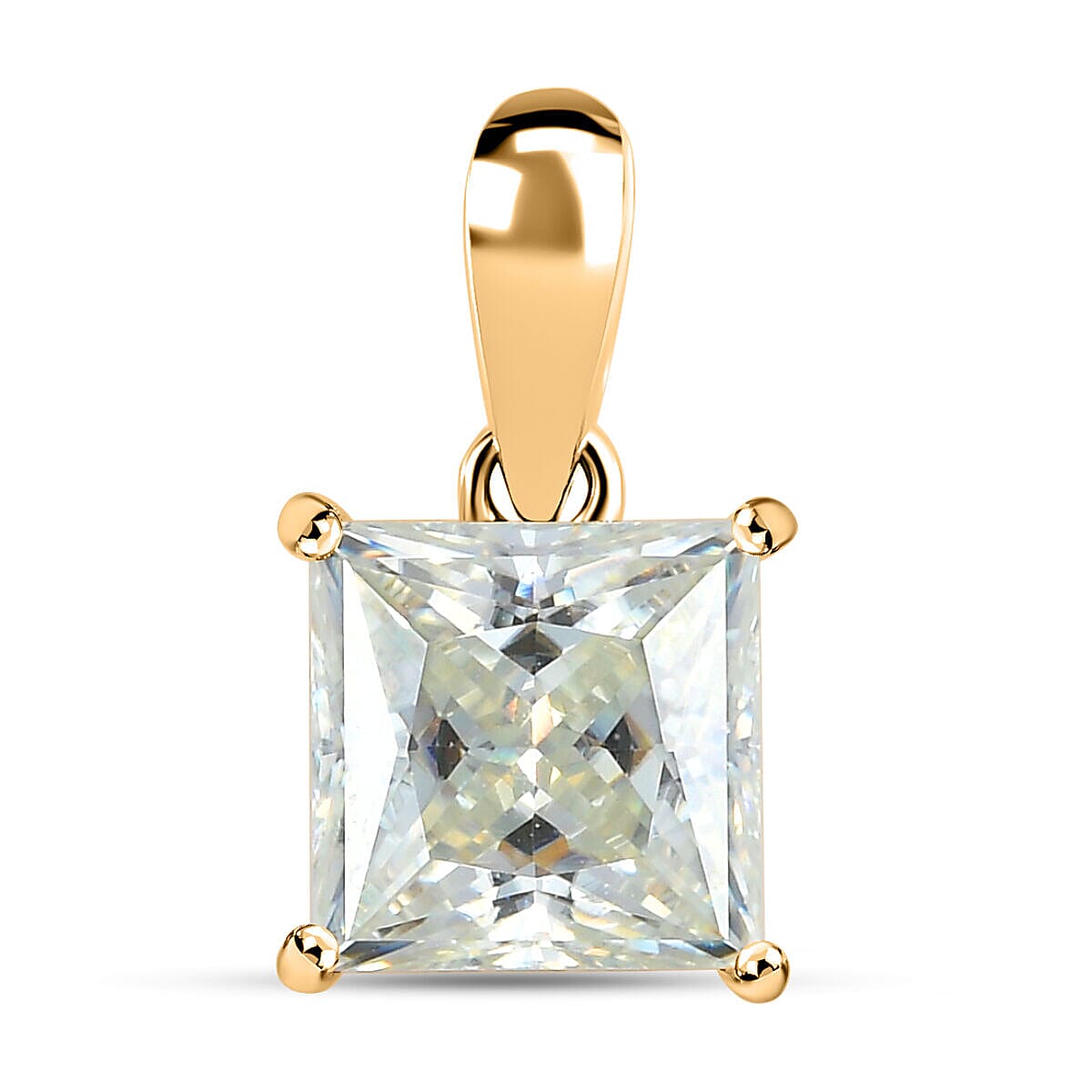 9K Yellow Gold Moissanite Solitaire Pendant 1.18 Ct