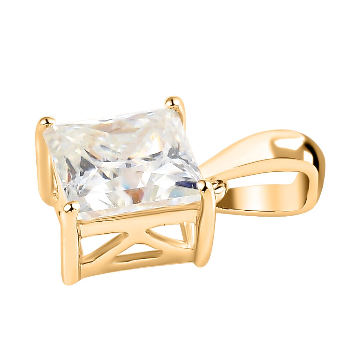 9K Yellow Gold Moissanite Solitaire Pendant 1.18 Ct