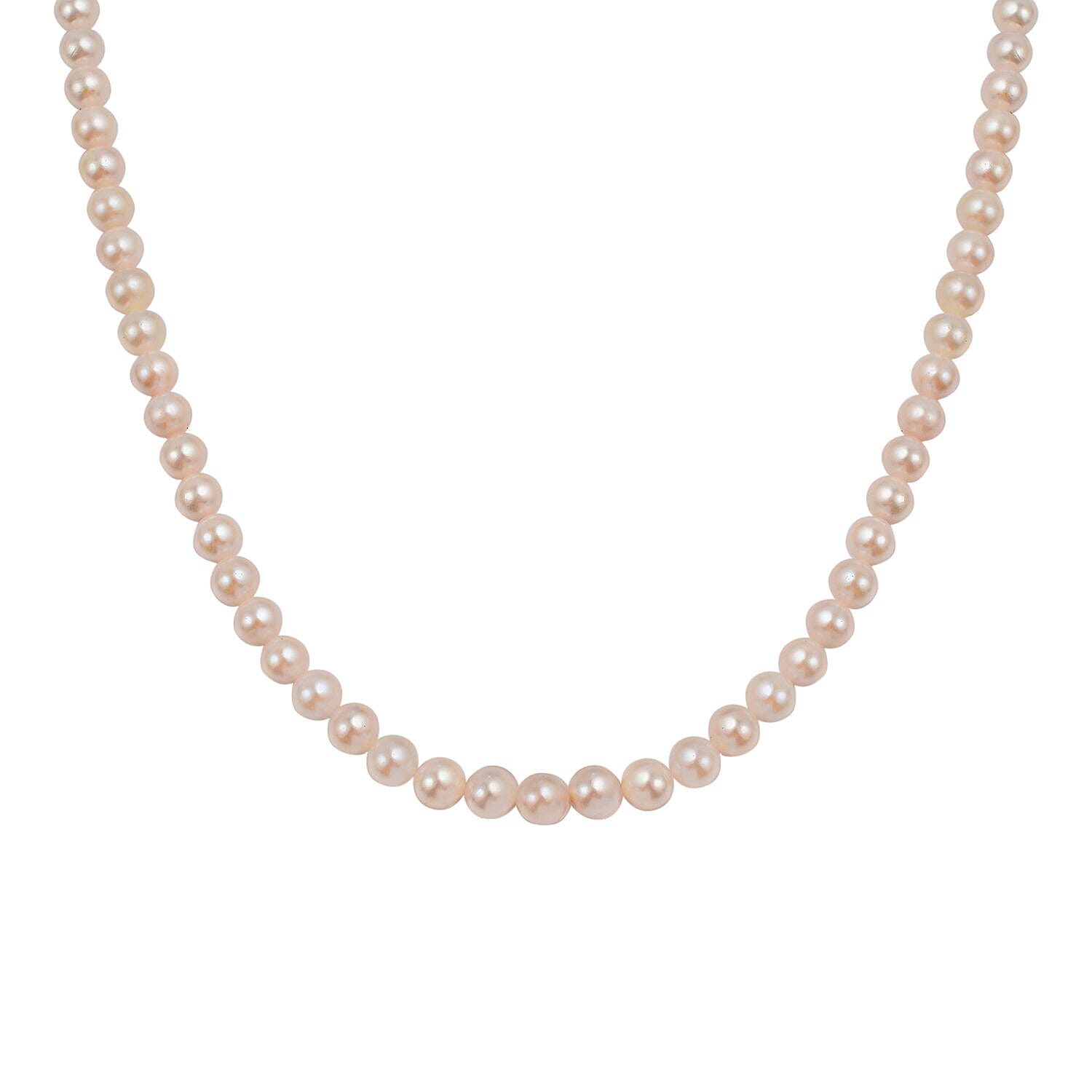 Japanese Akoya Pearl Necklace (Size - 18) with Magnetic Lock in Rhodium Overlay Sterling Silver