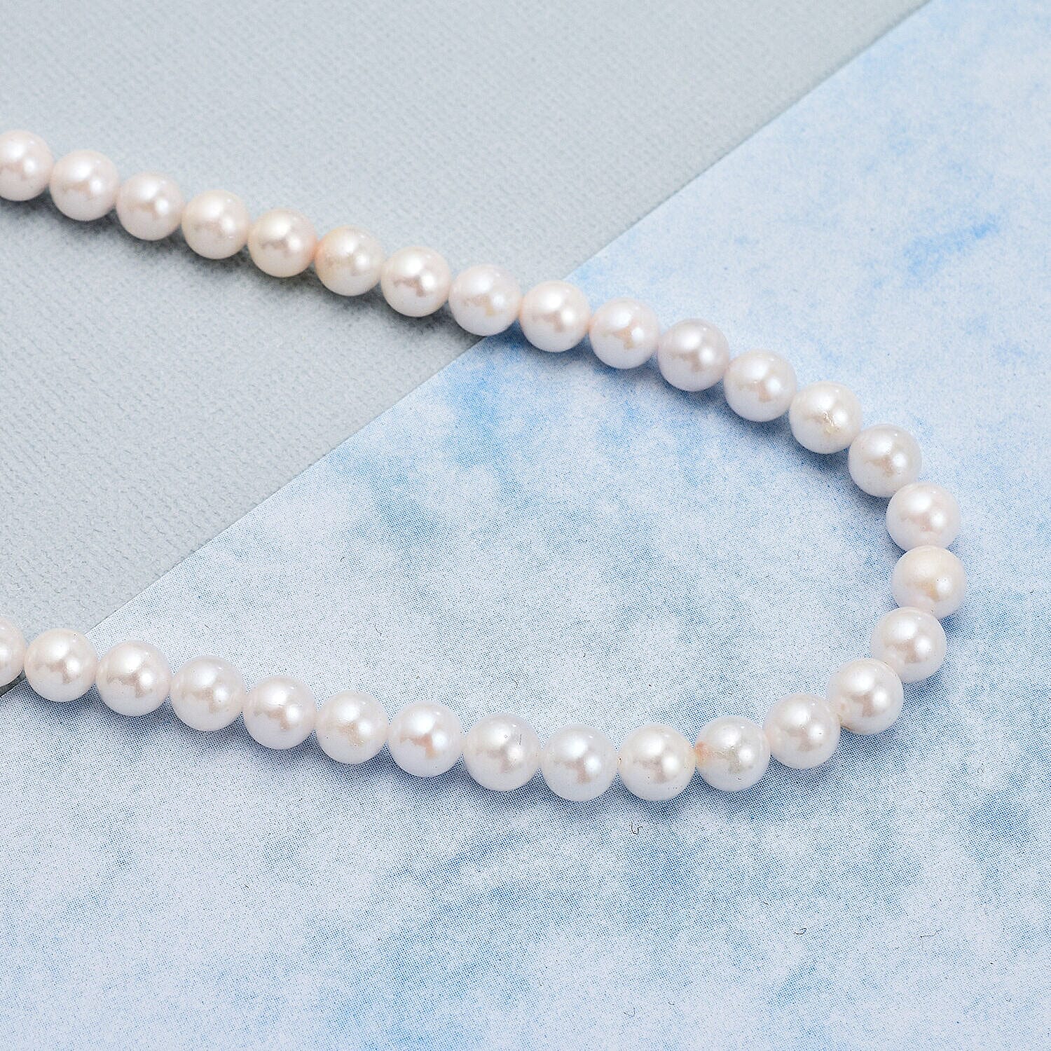 Japanese Akoya Pearl Necklace (Size - 18) with Magnetic Lock in Rhodium Overlay Sterling Silver