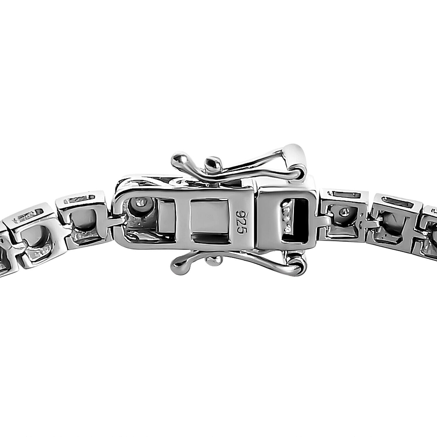 One Time Manhattan Close Out - Diamond Bracelet (Size - 7.5) in Platinum Overlay Sterling Silver, Silver Wt. 11.66 Gms