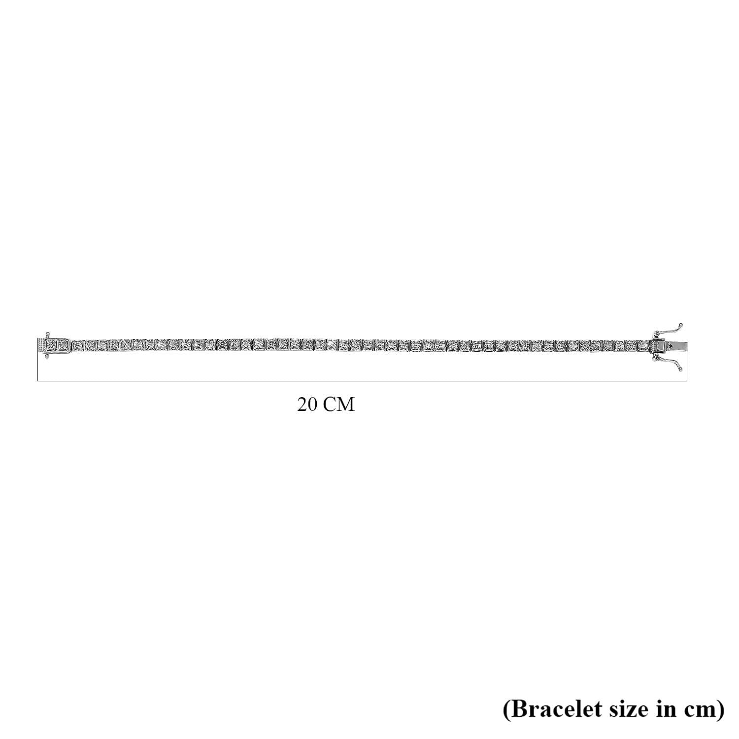 One Time Manhattan Close Out - Diamond Bracelet (Size - 7.5) in Platinum Overlay Sterling Silver, Silver Wt. 11.66 Gms