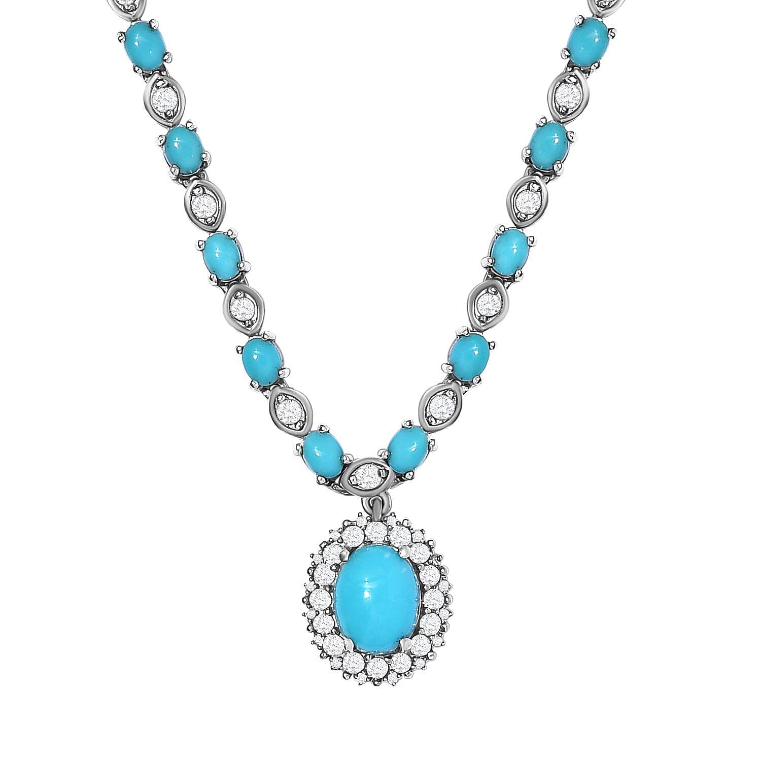 Turquoise and store diamond necklace