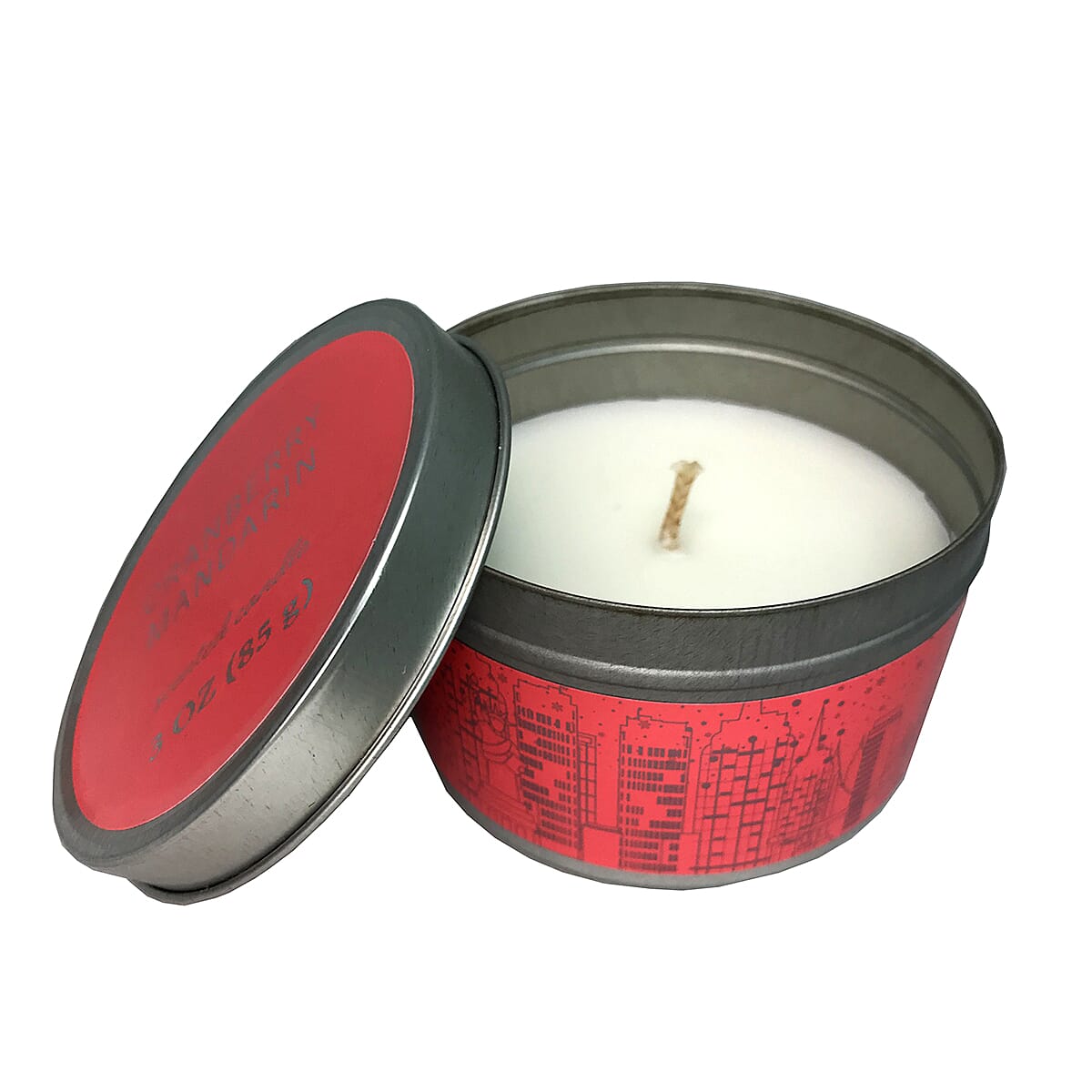Set of 3 Candle Tins - City (3 x85 Gms) - (Melon, Apple,Cranberry)