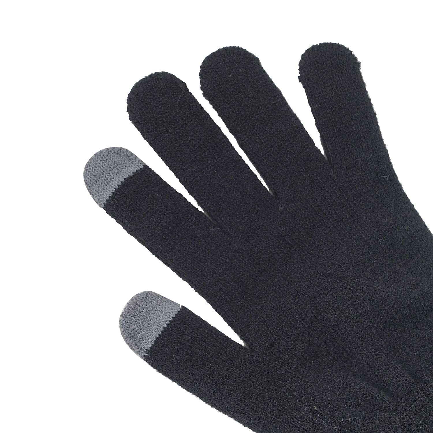 3 Piece Set - Arcylic Gloves, Hat & Scarf - Black