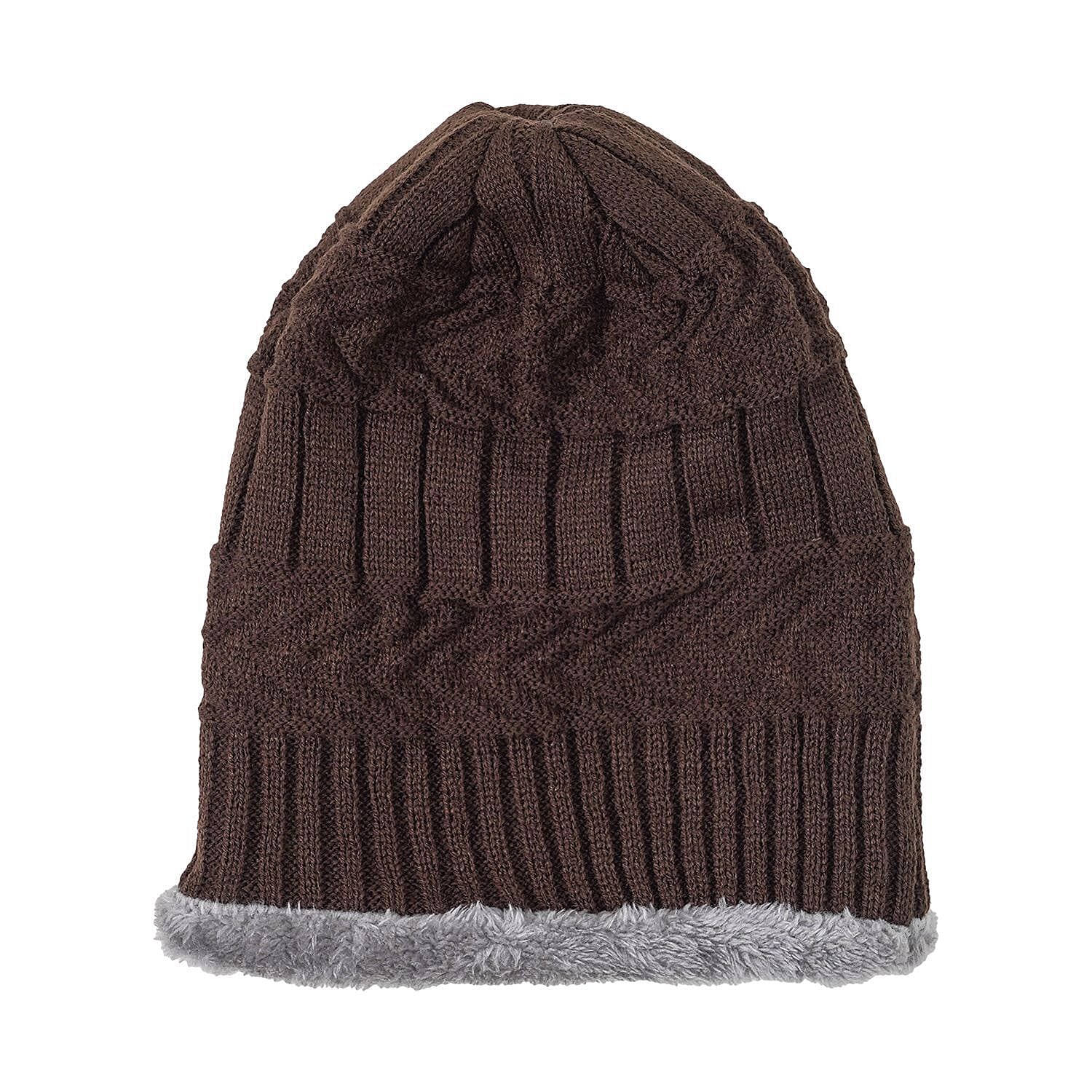 3 Piece Set - Gloves, Hat & Scarf - Dark Brown